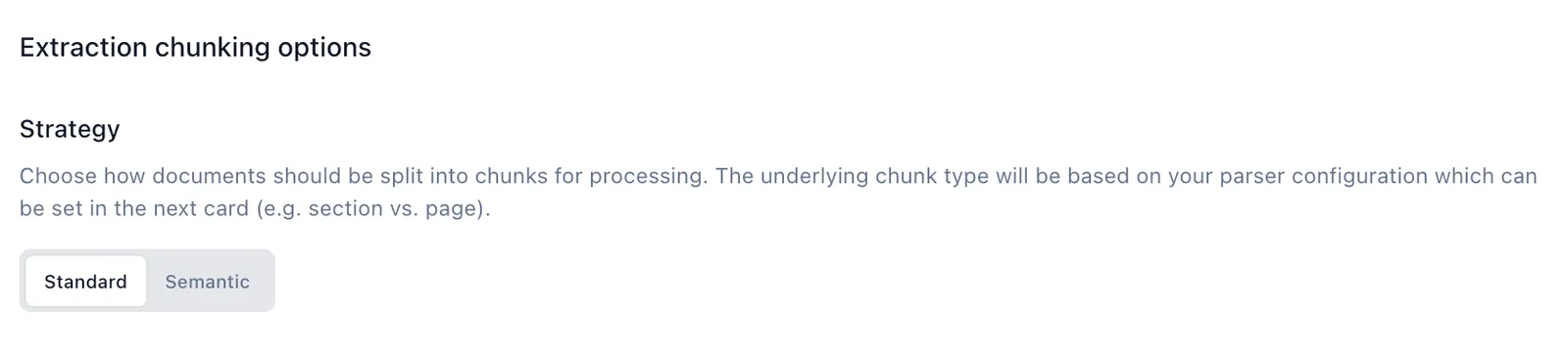 Chunking options in Extend Studio