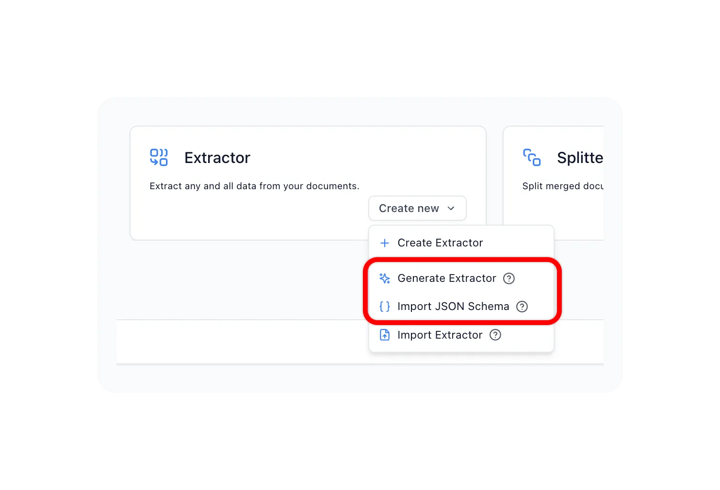 Create Extractor options