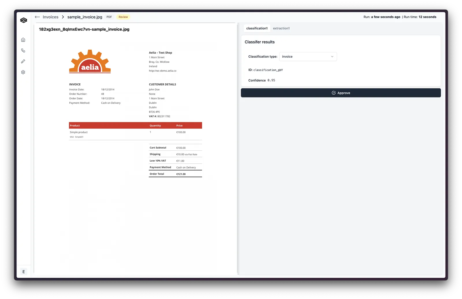Correcting a document's classification during review