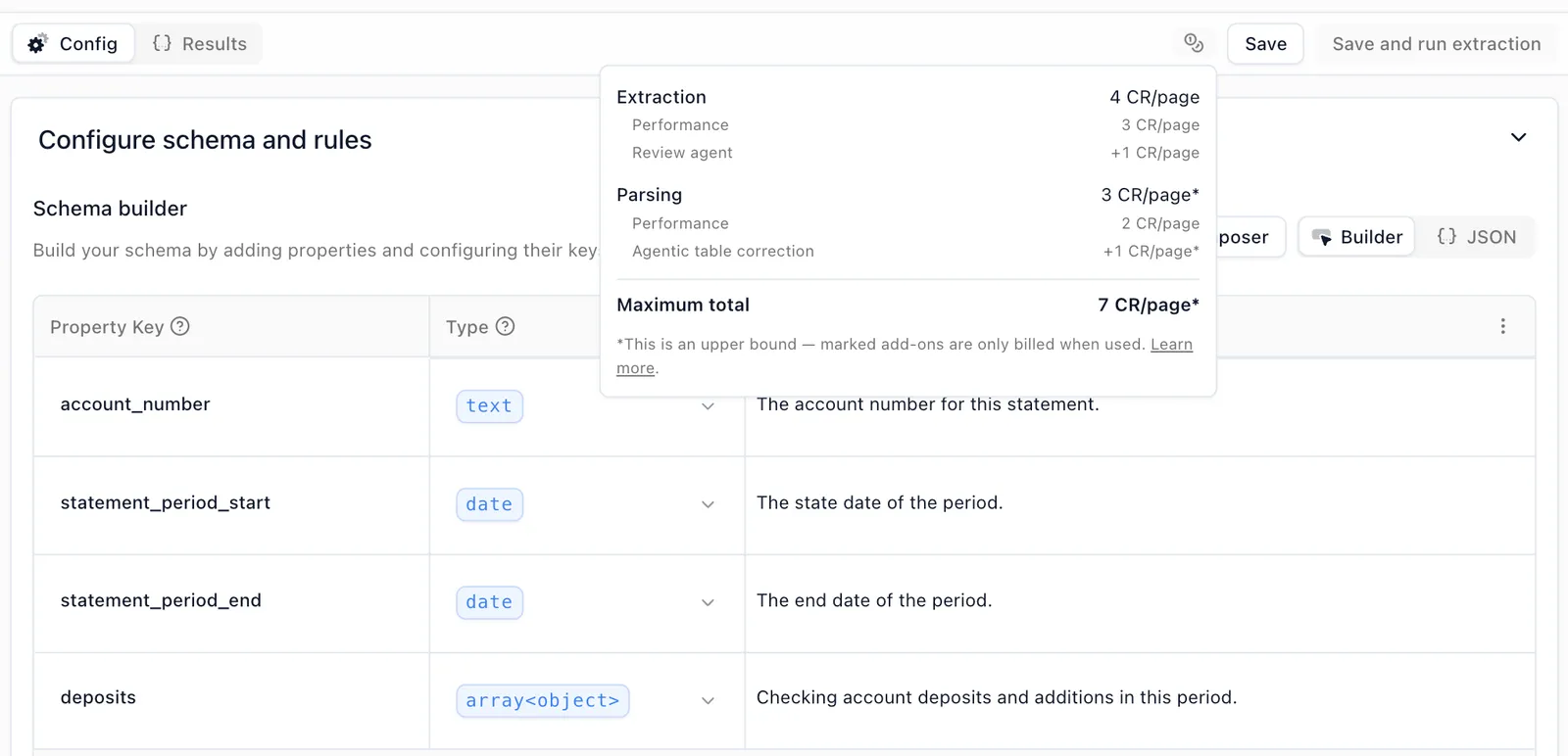Config Builder Cost Preview